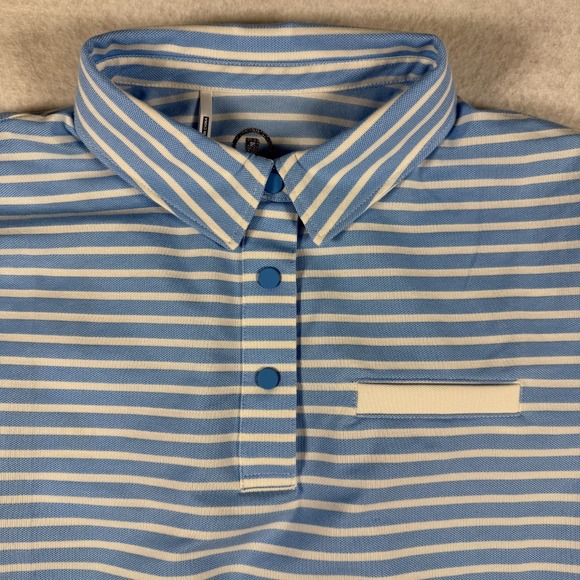 Bogner Tops - Bogner Women's Peony Blue White Striped Performance Cotton Polo Shirt XXL NWT